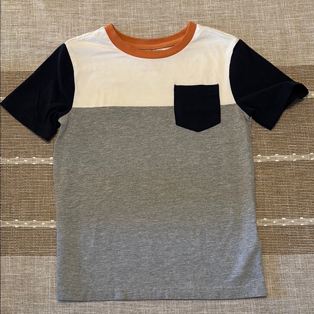Kids Color Block T-Shirt - Gray, White, and Black